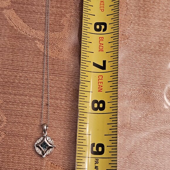 NWOT 14K White Gold and Lab Created Blue and White Diamonds - Picture 9 of 10